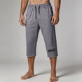 thumbnail image 1 of Xdegoge Mens Athletic Shorts Below Knee Capri Pants Elastic Waist Drawstring with Pockets Quick Dry Breathable Workout Gym Running Activewear Training, 1 of 5