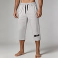 thumbnail image 1 of Xdegoge Mens Athletic Shorts Below Knee Capri Pants Elastic Waist Drawstring with Pockets Quick Dry Breathable Workout Gym Running Activewear Training, 1 of 5