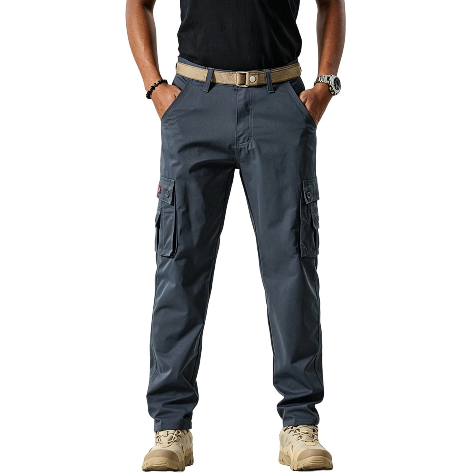 Xdegoge Mens Cargo Pants Straight Slim Fit Outdoor Hiking Bottoms with ...