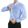 thumbnail image 1 of Xdegoge Mens Dress Shirts Solid Color Lapel Top Cotton Long Sleeve Dress Shirts for Men Slim Fit Business Casual Button Down Shirts Daily Camisas De Vestir Para Hombres, 1 of 4