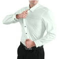 thumbnail image 1 of Xdegoge Mens Dress Shirts Solid Color Lapel Top Cotton Long Sleeve Dress Shirts for Men Slim Fit Business Casual Button Down Shirts Daily Camisas De Vestir Para Hombres, 1 of 4