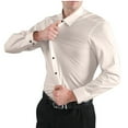 thumbnail image 1 of Xdegoge Mens Dress Shirts Solid Color Lapel Top Cotton Long Sleeve Dress Shirts for Men Slim Fit Business Casual Button Down Shirts Daily Camisas De Vestir Para Hombres, 1 of 4