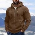 thumbnail image 1 of Xdegoge Mens Full Zip Up Hoodie Athletic Sweatshirt Jacket with Drawstring and Chest Zipper Pocket Casual Fall Winter Activewear Outerwear Coat, 1 of 8