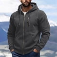 thumbnail image 1 of Xdegoge Mens Full Zip Up Hoodie Athletic Sweatshirt Jacket with Drawstring and Chest Zipper Pocket Casual Fall Winter Activewear Outerwear Coat, 1 of 8
