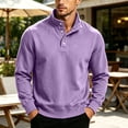 thumbnail image 1 of Xdegoge Mens Henley Shirts Long Sleeve Button Down Mock Neck Pullover Sweatshirts Casual Slim Fit Athletic Activewear Tops for Fall Winter Classic Basic Loungewear, 1 of 7