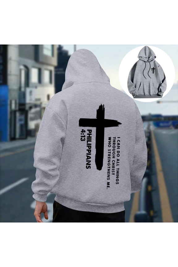 Mens Hoodies Pullover 3Xl Fleece Lined Pullover Sweatshirts Crewneck Warm Long Sleeve Sweatshirt Running Gym Workout Winter Thermal Shirts Sudaderas Para Hombre Gray L