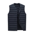thumbnail image 1 of Xdegoge Mens Lightweight Puffer Vest Collarless Quilted Sleeveless Down Alternative Jacket with Snap Buttons and Pockets Casual Fall Winter Warm Outerwear, 1 of 5