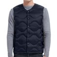 thumbnail image 1 of Xdegoge Mens Lightweight Quilted Vest Collarless Snap Button Down Sleeveless Puffer Jacket Warm Fall Winter Business Casual Outerwear, 1 of 9