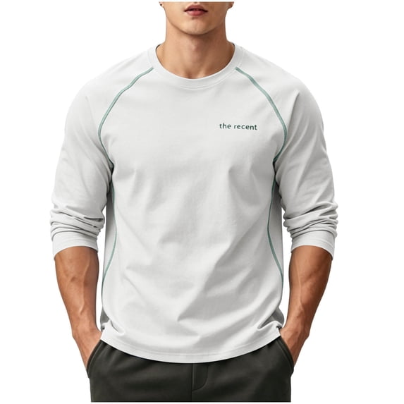 Xdegoge Mens Long Sleeve Athletic Shirts Raglan Crewneck Workout Tees Lightweight Quick Dry Pullover Tops for Gym Running Sports
