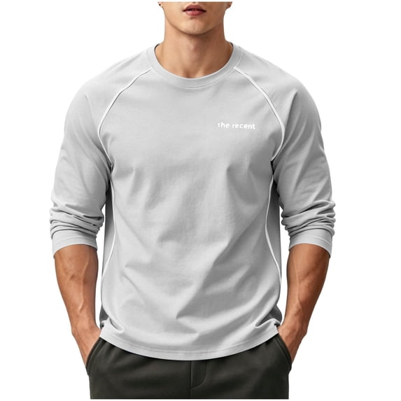 Xdegoge Mens Long Sleeve Athletic Shirts Raglan Crewneck Workout Tees Lightweight Quick Dry Pullover Tops for Gym Running Sports