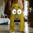 thumbnail image 1 of Xdegoge Mens Pants Novelty Graphic Funny Print Casual Straight Leg Elastic Waistband Trousers Comfortable Lightweight Outdoor Vacation Home Bottoms, 1 of 5