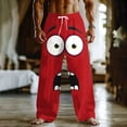 thumbnail image 1 of Xdegoge Mens Pants Novelty Graphic Funny Print Casual Straight Leg Elastic Waistband Trousers Comfortable Lightweight Outdoor Vacation Home Bottoms, 1 of 5