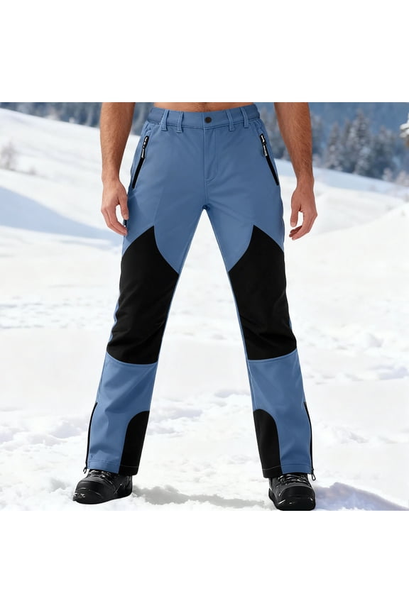 Mens Ski Pants Slim Fit Waterproof Insulated Windproof Thick Winter Warm Snow Pant Outdoor Sport Cold Weather Hiking Skiing Snowboarding Snowpants with Pockets