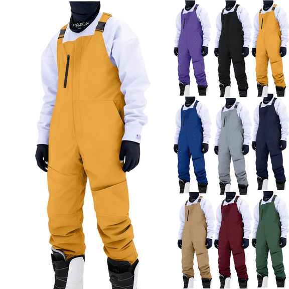 Xdegoge Mens Snow Bibs Ski Pants Softshell Waterproof Insulated Snowboarding Overalls Winter Snowpants