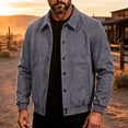 thumbnail image 1 of Xdegoge Mens Suede Leather Bomber Jacket Vintage Snap Button Up Motorcyle Coat Casual Fall Lightweight Everyday Outerwear, 1 of 5
