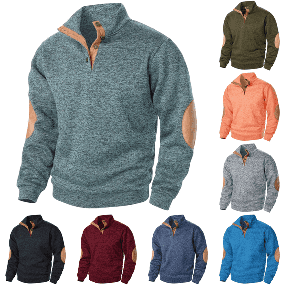 Mceream Mens Sweatshirts Casual Fashion Sweatshirt Solid Color Hooded Long Sleeve Shirts for Men Ropa Para Hombre Light Blue XL