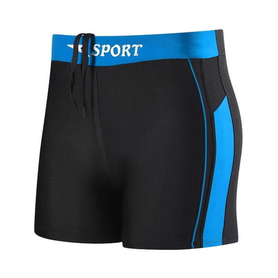 Xdegoge Mens Swimsuits Mid Rise Drawstring Square Leg Swim Trunks Boxer Briefs Bathing Suits Smooth Fabric Color Block Pattern Sport Detail Swimming Pool Wear