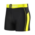 thumbnail image 1 of Xdegoge Mens Swimsuits Mid Rise Drawstring Square Leg Swim Trunks Boxer Briefs Bathing Suits Smooth Fabric Color Block Pattern Sport Detail Swimming Pool Wear, 1 of 3