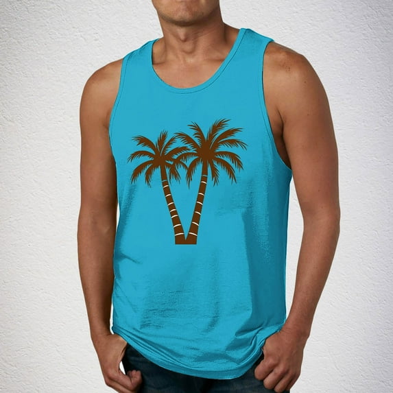 Xdegoge Mens T-Shirts Crewneck Graphic Tops Performance Moisture Wicking Sleeveless Shirts for Men Funky Hawaiian Shirt Daily Camisetas Para Hombre Sin Mangas