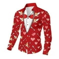 thumbnail image 1 of Xdegoge Mens Valentines Shirt Long Sleeve Button Up Dress Shirts Holiday Party Funny Tops Heart Graphic Dressy Casual Going Out Outfits, 1 of 7