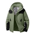 thumbnail image 1 of Xdegoge Mens Winter Ski Jacket Waterproof Windproof Snow Coat Warm with Removable Hooded and Zipper Pockets Outerwear for Hiking Snowboarding, 1 of 7