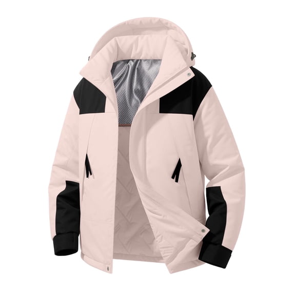 Xdegoge Mens Winter Ski Jacket Waterproof Windproof Snow Coat Warm with Removable Hooded and Zipper Pockets Outerwear for Hiking Snowboarding