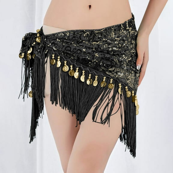 Xdegoge Mini Skirts for Women Sparkly Sequin Fringe Belt Waist Bell Dance Hip Scarf Tassel Glitter Triangular Wrap Skirt Music Festival Carnival Party Trendy Costumes