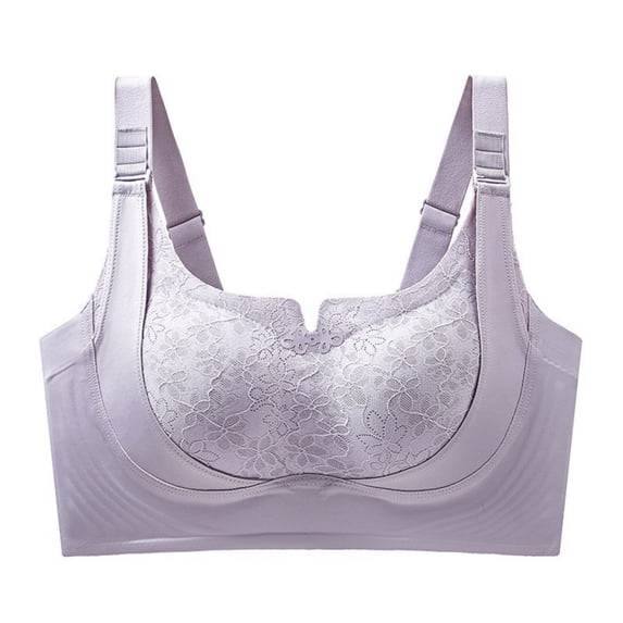 Xdegoge Minimizer Bras for Women Full Coverage Wireless Seamless Lifting Lace Breathable Bralettes Supportive Adjustable Strap No Underwire Bra