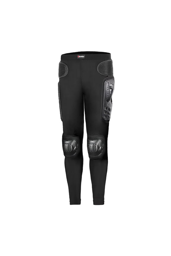Motorcycle Armor Pants for Men Slim Fit Compression Leggings Elastic Waist Base Layer with Protective Pads Breathable Stretchy Riding