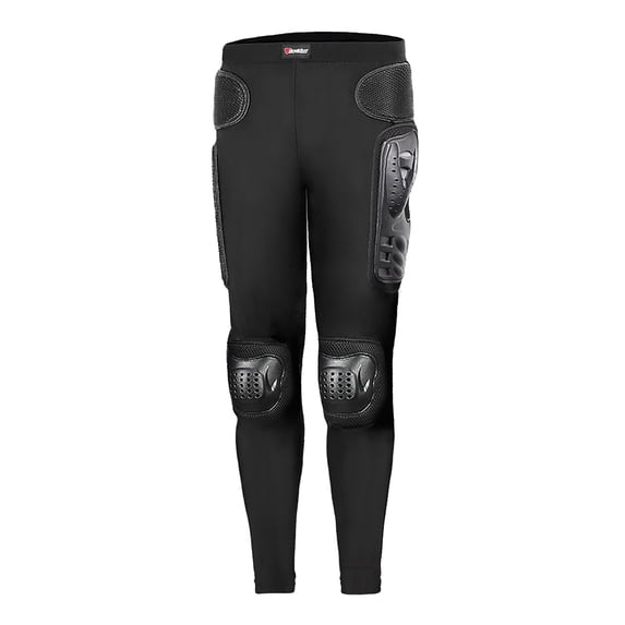 Xdegoge Motorcycle Armor Pants for Men Slim Fit Compression Leggings Elastic Waist Base Layer with Protective Pads Breathable Stretchy Riding