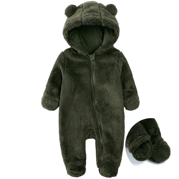 Xdegoge Newborn Baby Boys Girls Knit Romper Long Sleeve Sweater Jumpsuit Cute Hooded Button Down Fall Winter Outfit Soft One Piece Playwear Cozy Warm Clothes