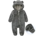 thumbnail image 1 of Xdegoge Newborn Baby Boys Girls Knit Romper Long Sleeve Sweater Jumpsuit Cute Hooded Button Down Fall Winter Outfit Soft One Piece Playwear Cozy Warm Clothes, 1 of 8