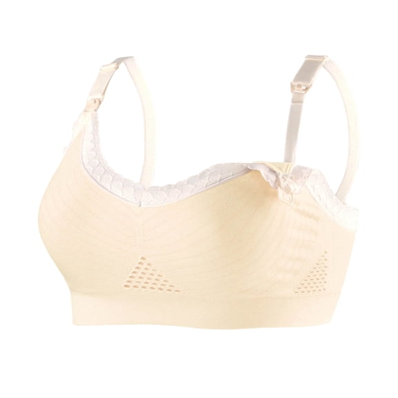 Xdegoge Nursing Bras for Breastfeeding and Pumping Wireless Seamless Breathable Adjustable Strap Bralettes with Removable Pads Full Coverage Bra