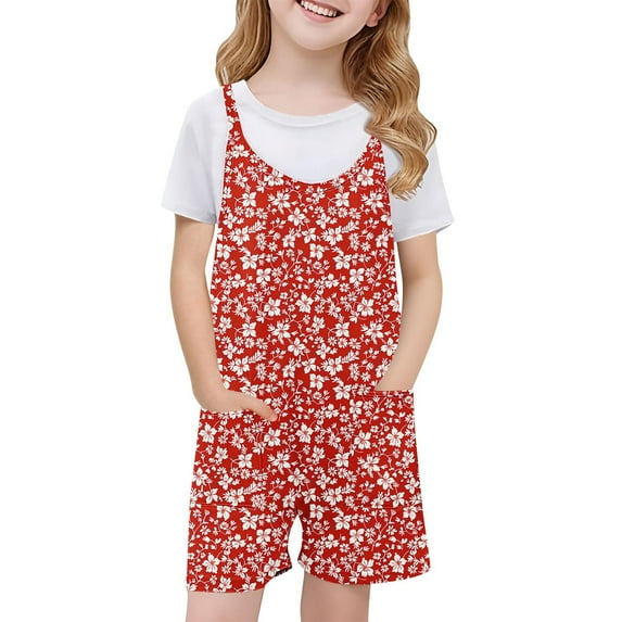 Xdegoge Ofertas En Walmart Clearance Girls Clothes Size 5-13, Summer Sleeveless Casual Teen Romper Gradient Spaghetti Strap Short Jumpsuit with Pockets Ofertas Relampago De Ropa Flash Deals