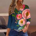 thumbnail image 1 of Xdegoge Ofertas En Walmart Clearance Ropa Women'S 3/4 Sleeve Tops Floral V Neck T Shirts Going Out Trendy Summer Tops 2025 Dressy Casual Blouses Soft Comfy Basic Tees My Account History, 1 of 5