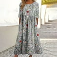 thumbnail image 1 of Xdegoge Ofertas En Summer Dresses for Women 2025 Vacation Half Sleeve Fashion Casual Floral Dress Flowy A Line Maxi Dress Crew Neck Boho Beach Sundress with Pockets, 1 of 6