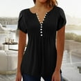 thumbnail image 1 of Xdegoge Ofertas En Walmart Summer Tops for Women 2025 Dressy Casual V Neck Short Sleeve Shirts Trendy Button Down T Shirt Tunic Cute Blouses Pullover Solid Color Going Out Tops Past Orders At Walmart, 1 of 7