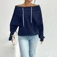 thumbnail image 1 of Xdegoge Off The Shoulder Sweatshirt for Women Trendy Oversized Cute Pullover Sweatshirts No Hood Drawstring Fall Travel Dressy Casual Tops, 1 of 7