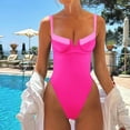 thumbnail image 1 of Xdegoge One Piece Swimsuit Women Push Up Slimming Swimsuit Tummy Control Color Block Swimwear Cute Summer Beach Vacation Bathing Suit, 1 of 9
