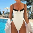 thumbnail image 1 of Xdegoge One Piece Swimsuit Women Push Up Slimming Swimsuit Tummy Control Color Block Swimwear Cute Summer Beach Vacation Bathing Suit, 1 of 7