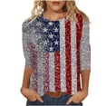 thumbnail image 1 of Xdegoge My Order History online July 4Th Shirts for Women Crewneck Ladies 3/4 Sleeve Tops American Flag Shirt Graphic Tops Plus Size Graphic Tees Shirts for Summer LiquidacióN De Ropa 1 Dollar, 1 of 5