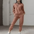 thumbnail image 1 of Xdegoge Outfits for Women 2 Piece Sets Long Sleeve Sweatsuit Half Zip Stand Collar Sweatshirts Elastic Waist Joggers Pants with Pockets Lounge Loose Tracksuit 2025, 1 of 5