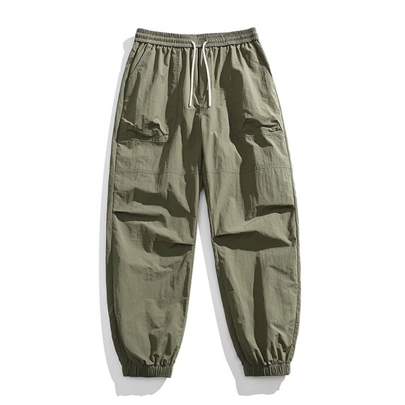 Xdegoge Parachute Pants for Men Lightweight Baggy Joggers Drawstring Elastic Waist Cuffed Hem Comfortable Athletic Sweatpants with Pockets Casual Outdoor Streetwear