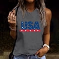 thumbnail image 1 of Xdegoge Patriotic USA Stars and Stripes Letter Print Tank Top for Women Sleeveless Crewneck Classic Casual Shirt For Independence Day 4th of July Daily Tees Tops, 1 of 5