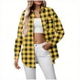 thumbnail image 1 of Xdegoge Plaid Shirts for Women Long Sleeve Collared Flannel Shackets Button Down Dressy Casual Work Shirts Western Stretchy Trendy Tops with Pocket Streetwear, 1 of 3