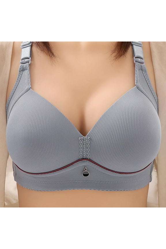Plus Size Bras for Women No Underwire Seamless Bra Anti Sagging Push Up Bra Thin Comfy 2025 Everyday Bra Underwear Silver XXXL Sujetadores Sin Varillas Para Mujer