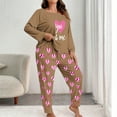 thumbnail image 1 of Xdegoge Plus Size Pajamas for Women Set Valentines Fuzzy Lounge Matching Pajamas 2 Piece Outfits Heart Graphic Long Sleeve Crew Neck Tops and Pants Sleepwear Pjs Sets, 1 of 5