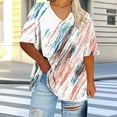 thumbnail image 1 of Xdegoge Plus Size Tops for Women Dressy Casual Short Sleeve Summer Shirts Oversized V Neck T Shirt Loose Fit Tunic Blouses Fashion Printed Graphic Tees Ropa Mujer Cancel Order Saved Items for Later, 1 of 6