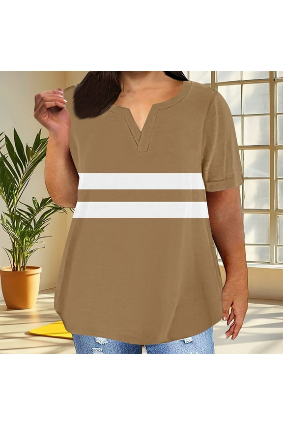 Plus Size Tops Womens Clothes Short Sleeve V Neck T Shirts Summer Trendy Loose Fit Tees Dressy Casual Blouses Oversized Tunic Tops Ropa Mujer Womens Clothes Women