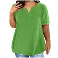 thumbnail image 1 of Xdegoge Plus Size Tops Womens Clothes Short Sleeve V Neck T Shirts Summer Trendy Loose Fit Tees Dressy Casual Blouses Oversized Tunic Tops Ropa Mujer Ofertas En Walmart Flash Sale, 1 of 5